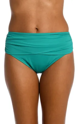 Island Goddess Mid-Waist Sash Band Bottom - Emerald - FINAL SALE