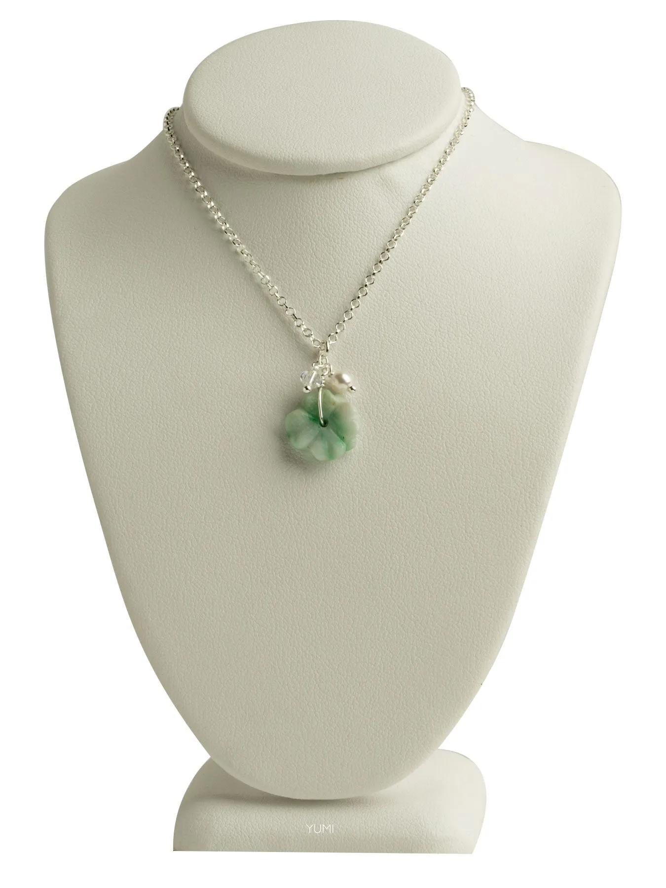 Jade Green Flower Necklace