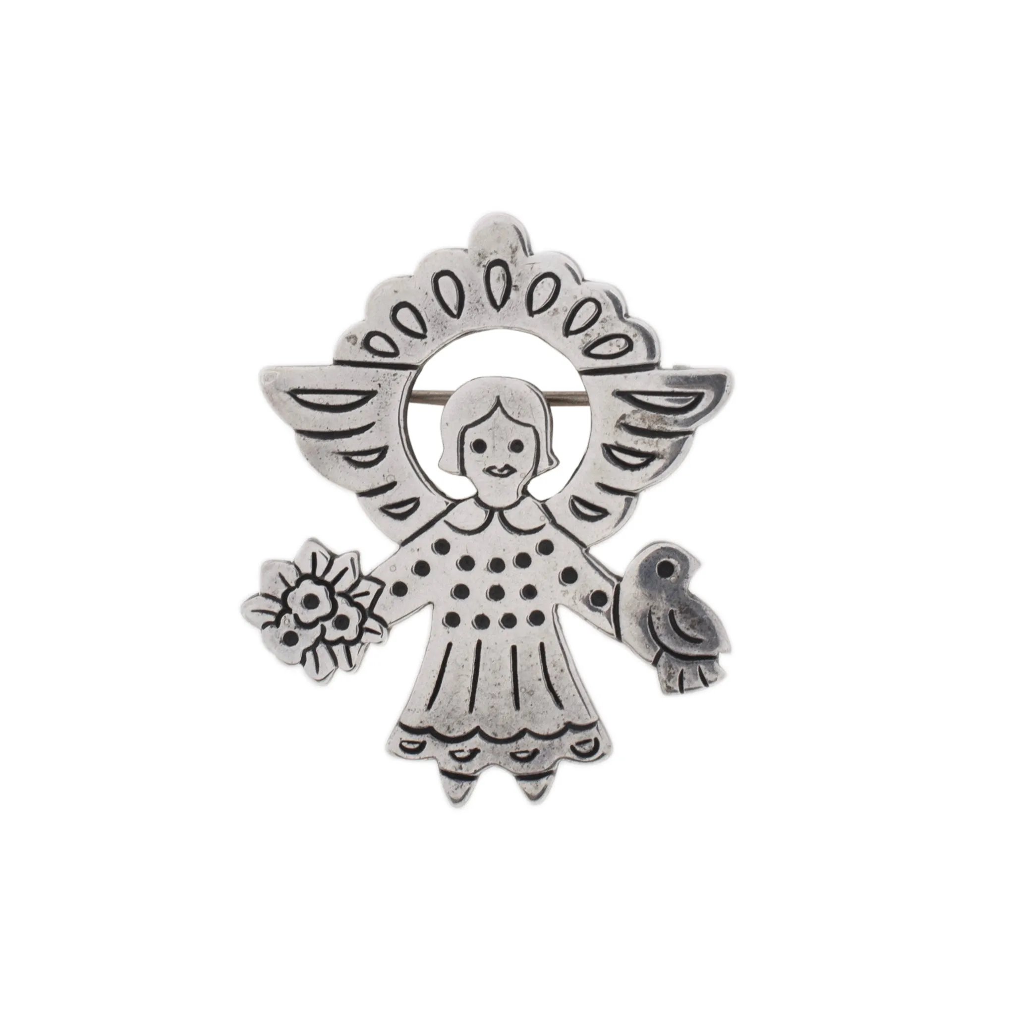 James Avery 925 Sterling Silver Retired Garden Angel Brooch