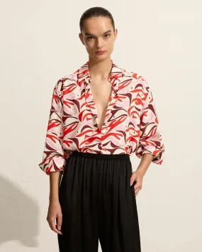 LONG SLEEVE SILK SHIRT / PESCADO ROSSO