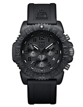 Luminox Mens Colormark Chrono Black-Out - Black Dial and Rubber Strap