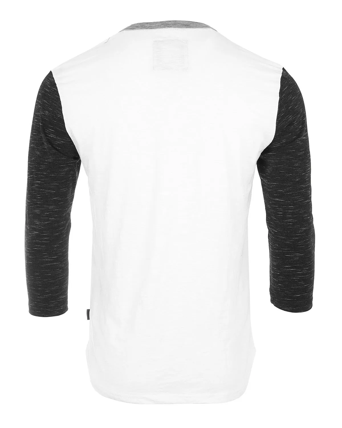 Men's 3/4 Sleeve Black & White Baseball Henley