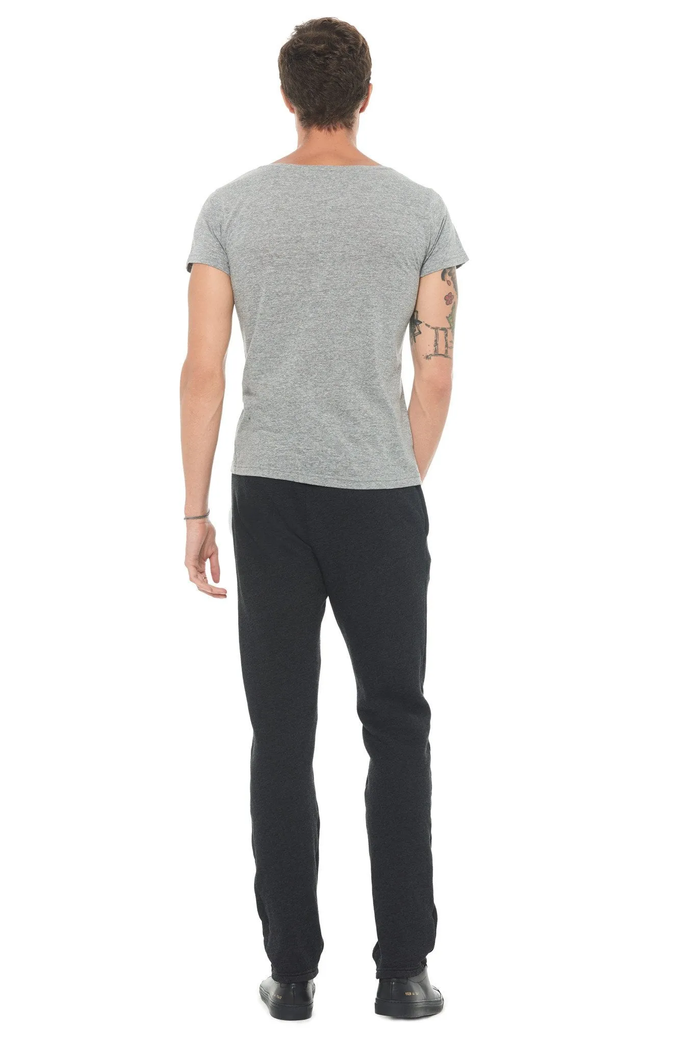 Men's Novelty Texture Wide Neck Tee