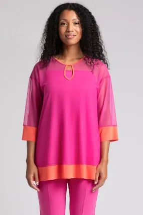 Mesh Keyhole Tunic | Peony