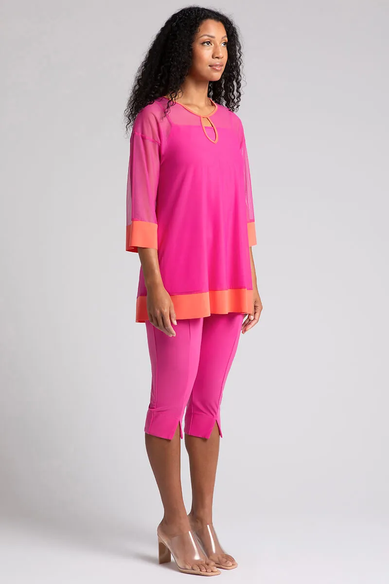 Mesh Keyhole Tunic | Peony