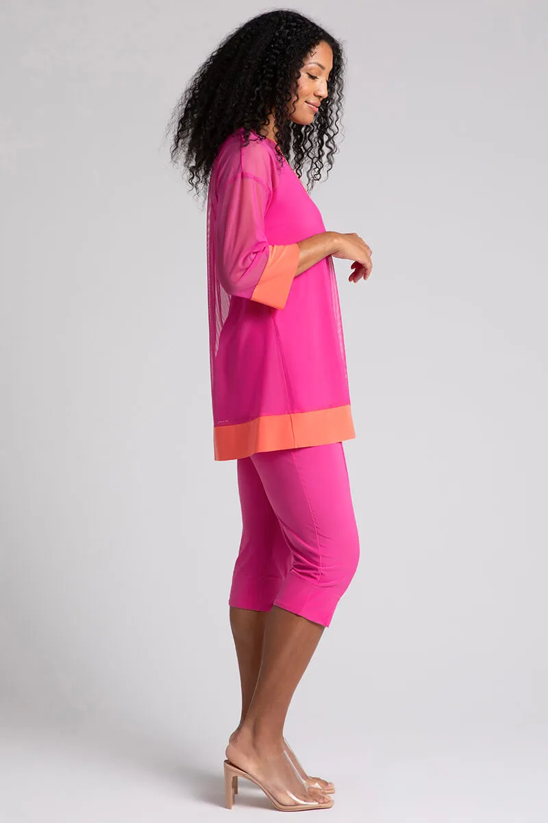 Mesh Keyhole Tunic | Peony