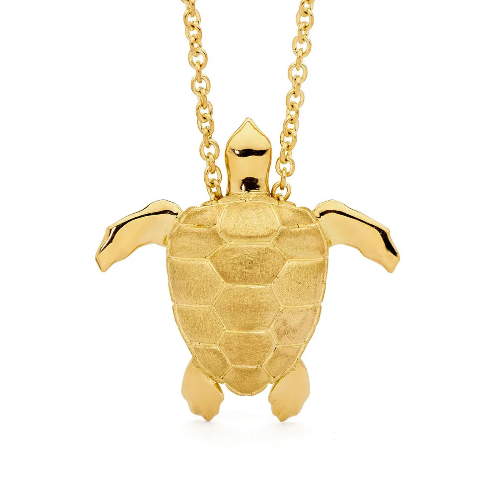 'Mother Loggerhead Turtle' Gold Necklace