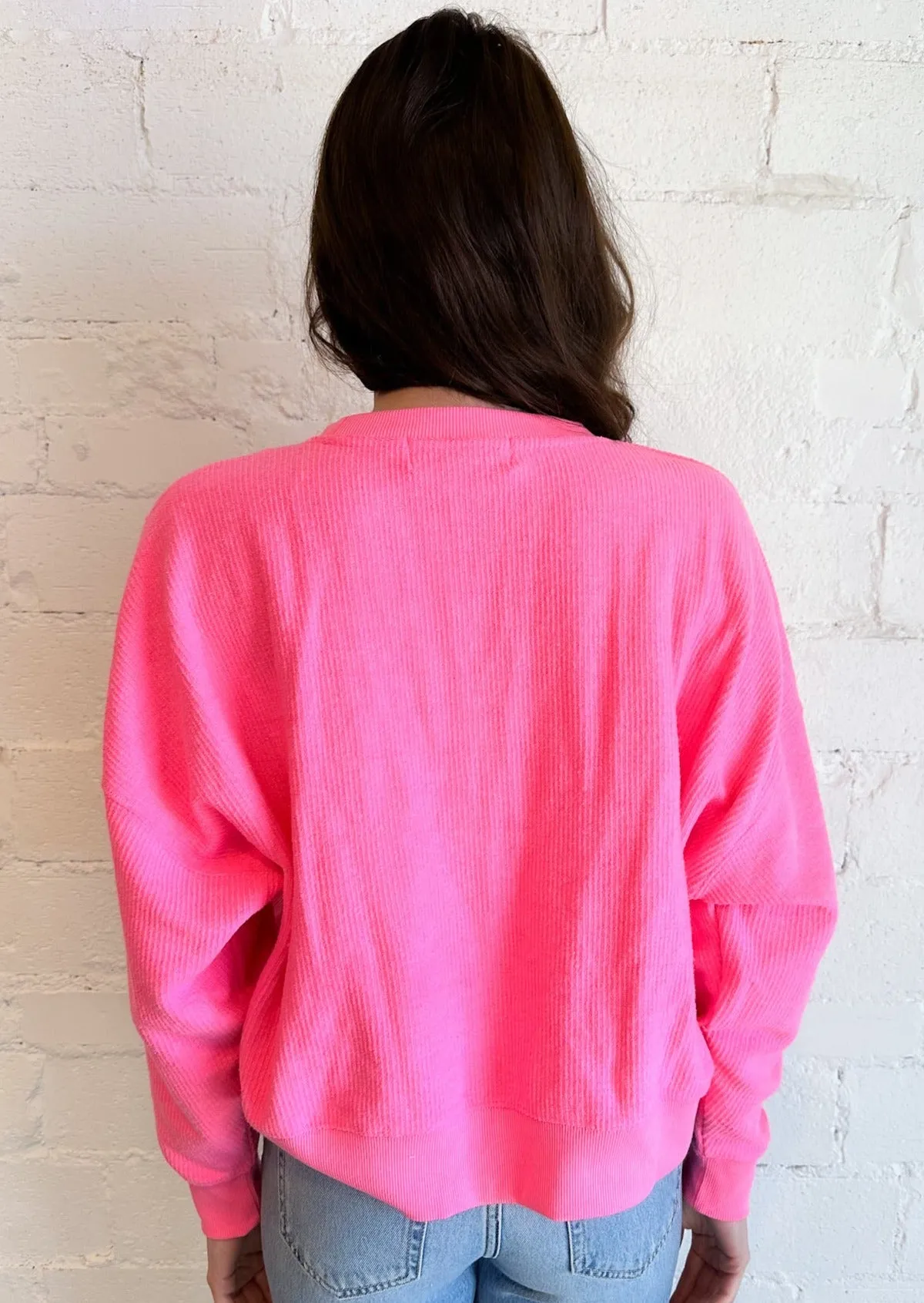 Neon Escape Ribbed Crewneck