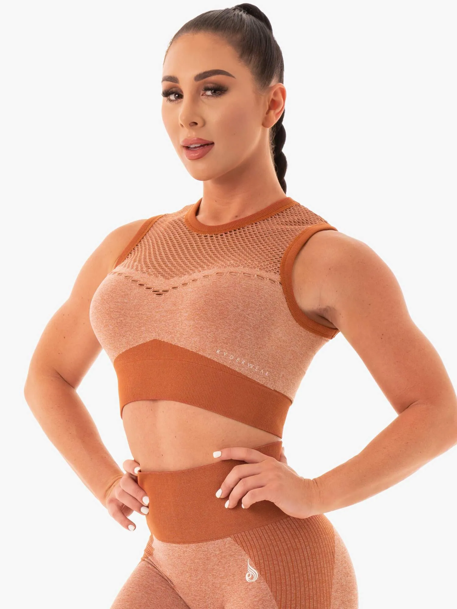 Oasis Seamless Crop Top - Desert Rust