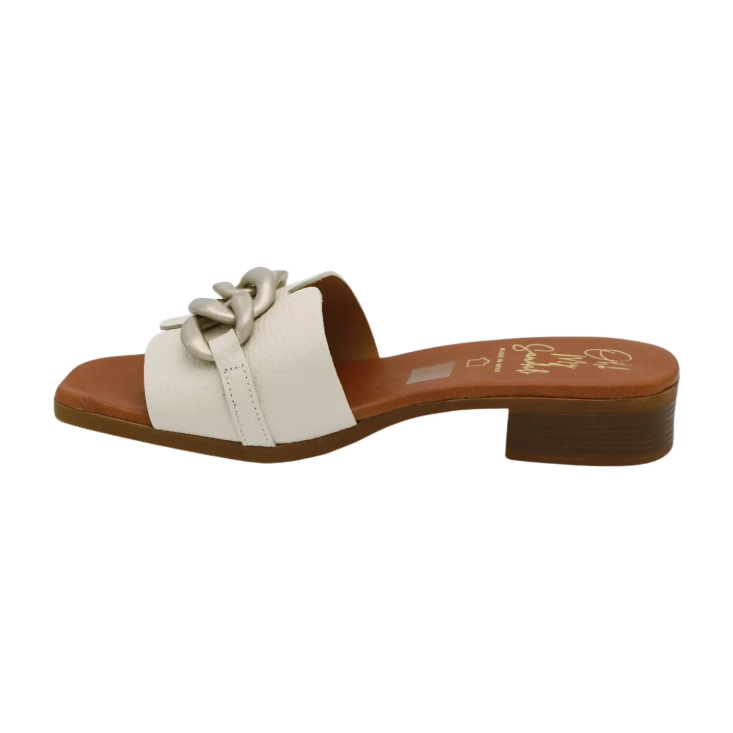 OH MY SANDALS Off White Slider Sandal