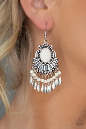 Paparazzi Earring ~ Eco Trip - White