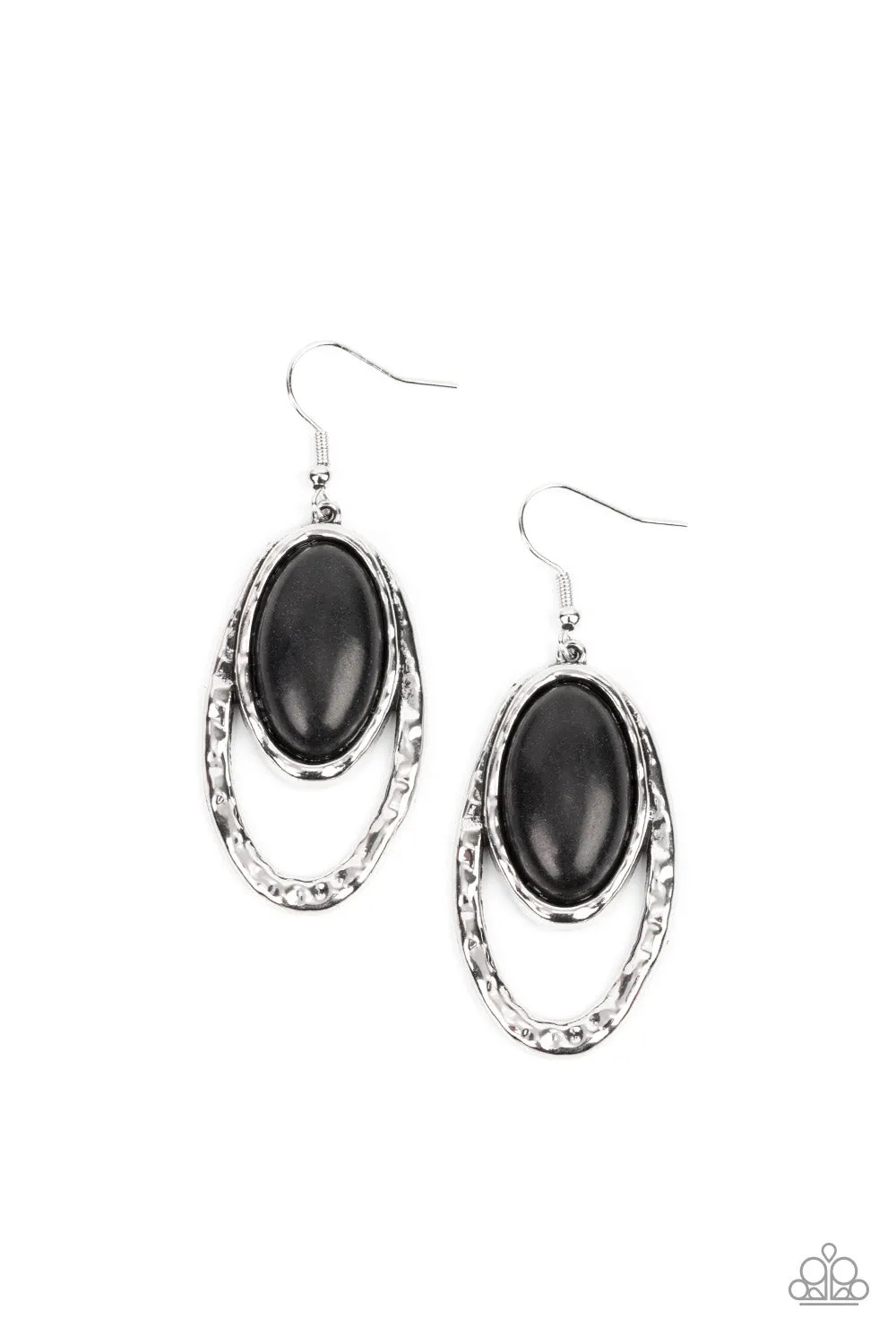 Pasture Paradise - Black - Paparazzi Earrings