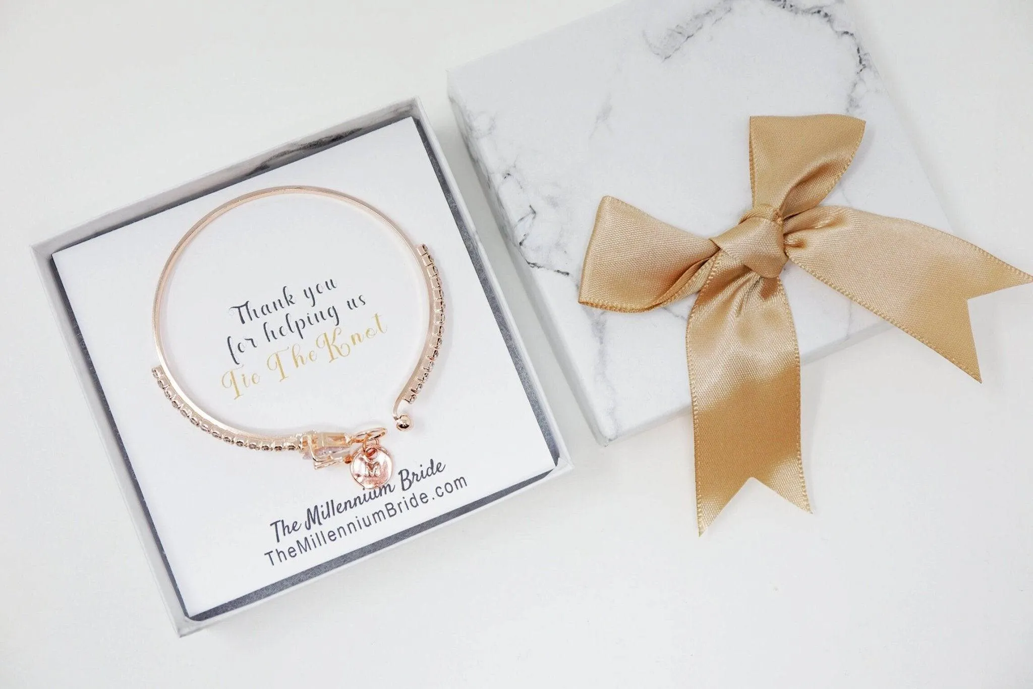 Personalized Bridesmaid Gift, Bridesmaid Proposal, Bridesmaid Initial Bracelet, Bridesmaid Gift Box, Will You Be My Bridesmaid, Tie the Knot