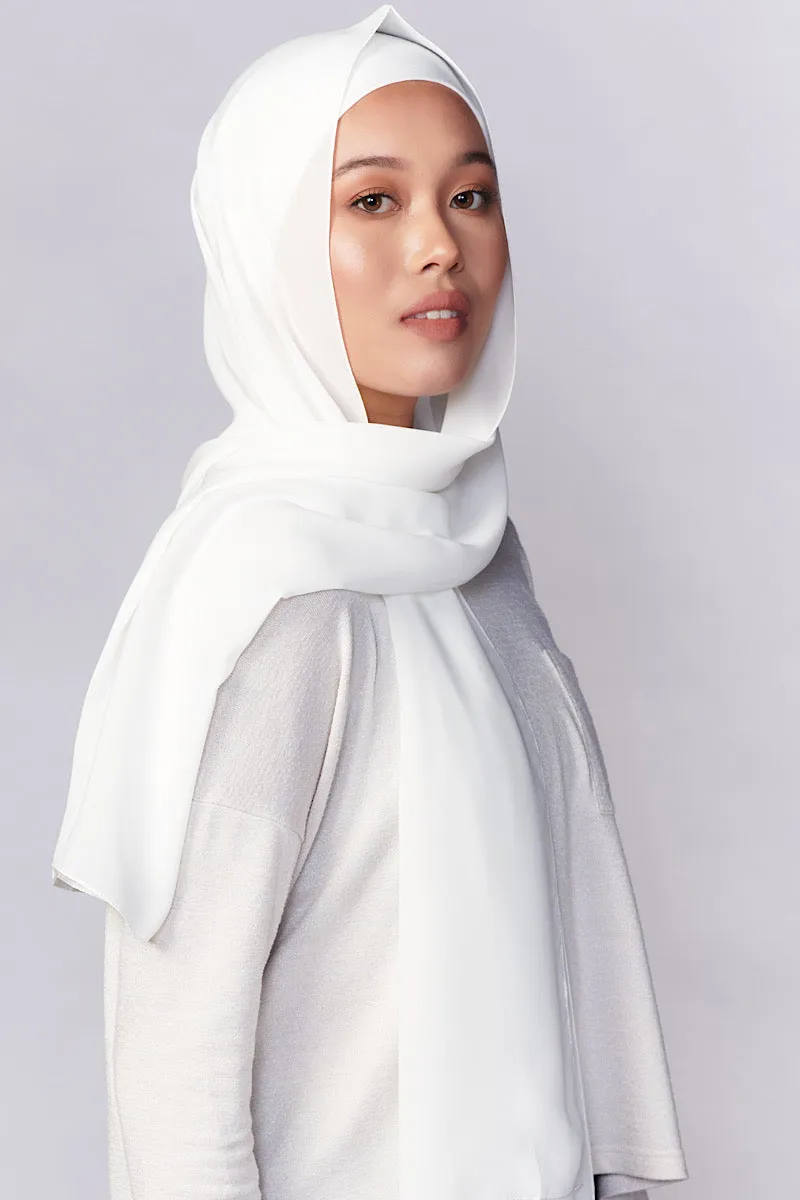 Petite Chiffon Hijab - Diamond White