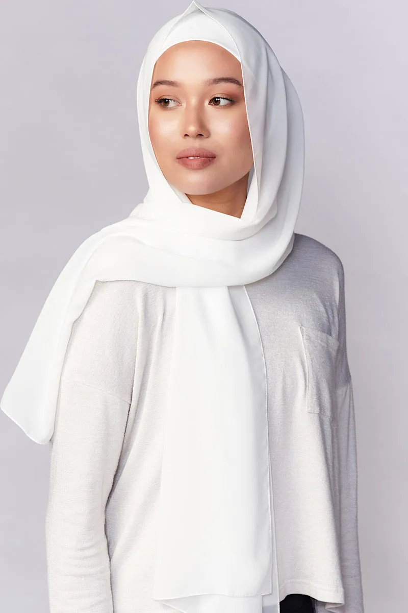 Petite Chiffon Hijab - Diamond White