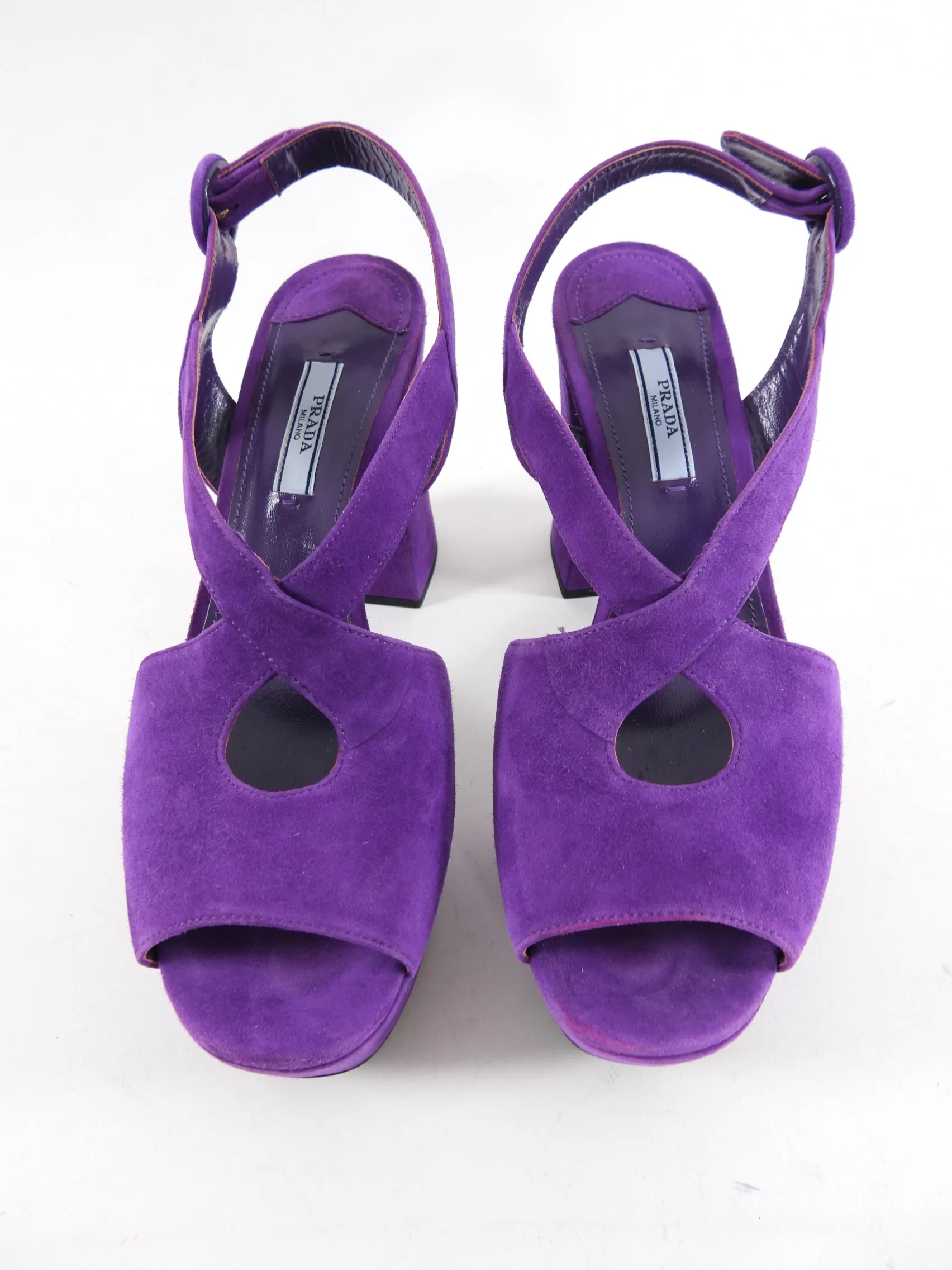 Prada Purple Suede Platform Pumps - 38.5