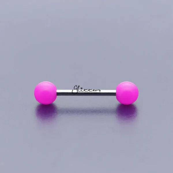 Purple Solid Colour Acrylic Ball with Surgical Steel Tongue Barbell