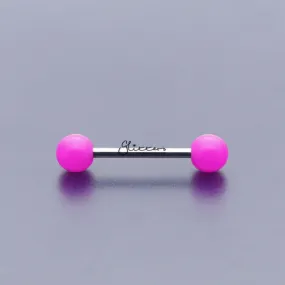 Purple Solid Colour Acrylic Ball with Surgical Steel Tongue Barbell