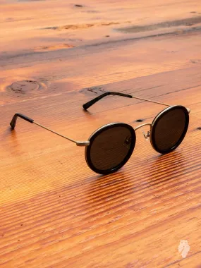 "Drum" Sunglasses in Black/Gold