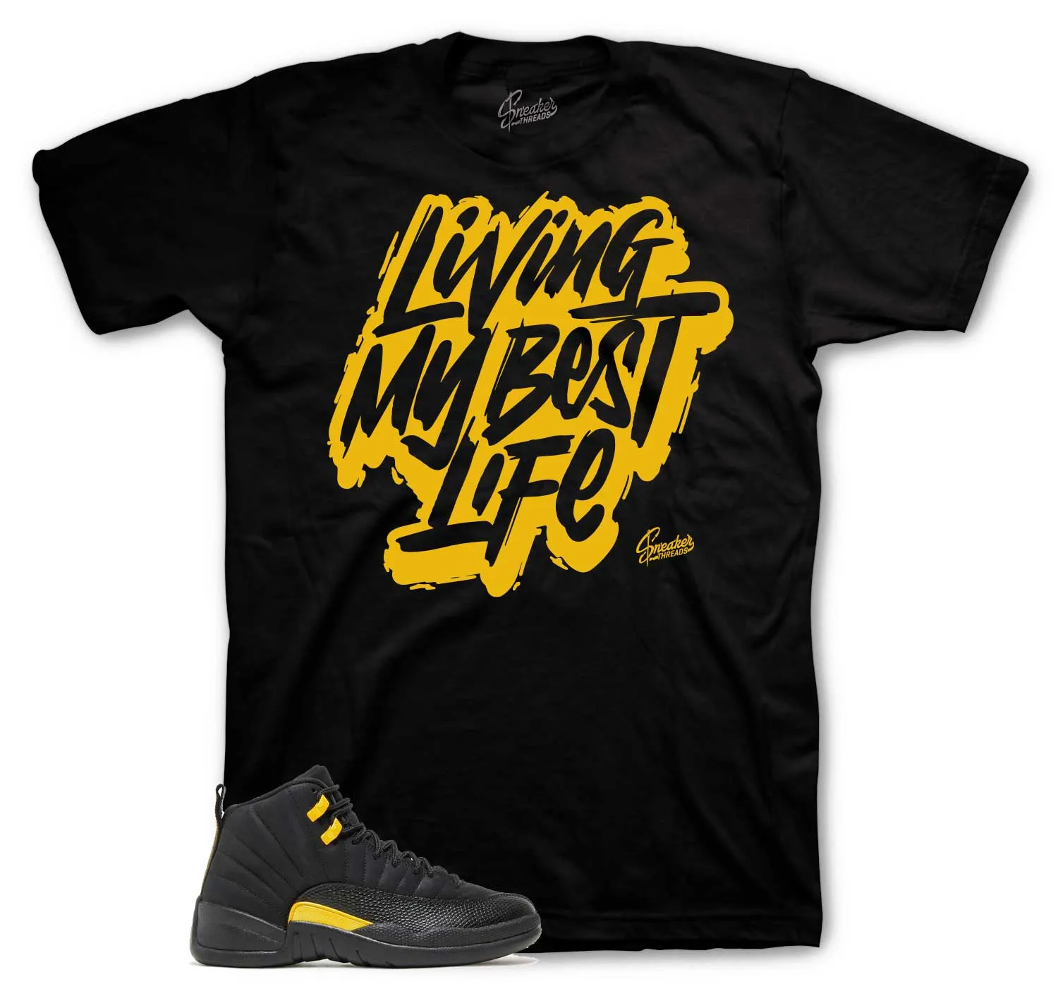 Retro 12 Black Taxi Shirt - Living Life - Black