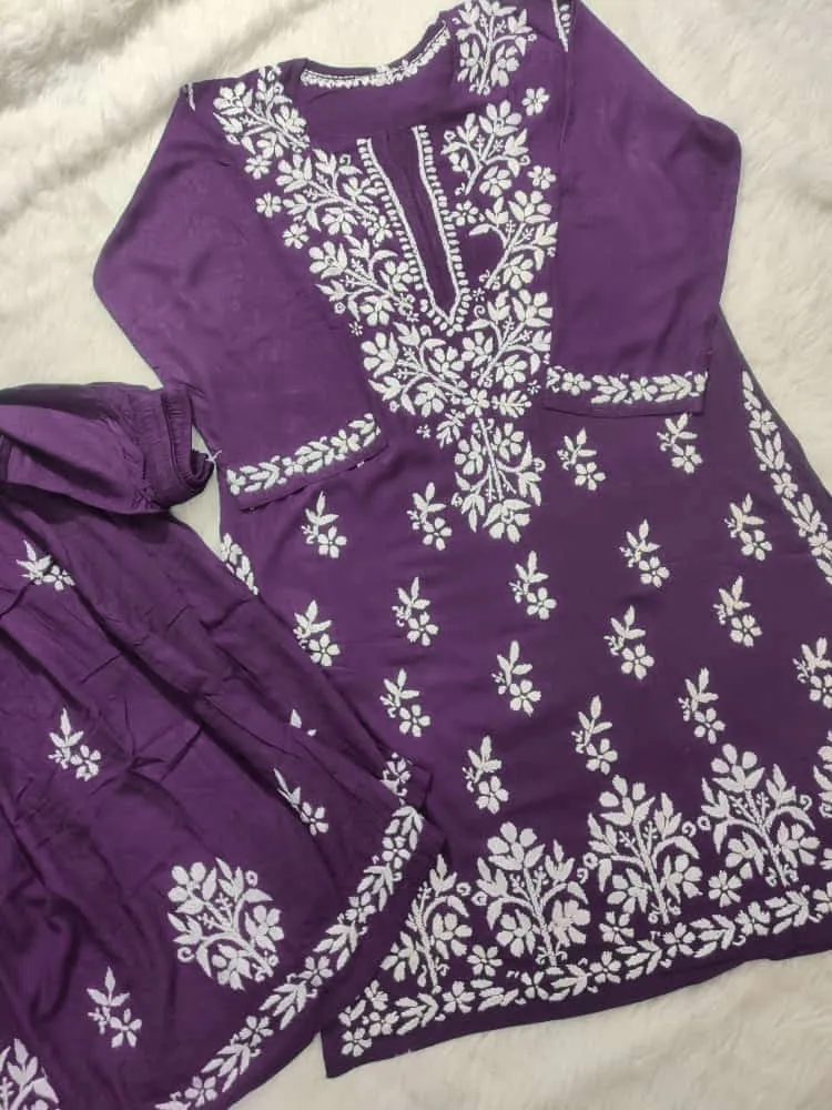 Ritu Modal Chikankari Gharara Set