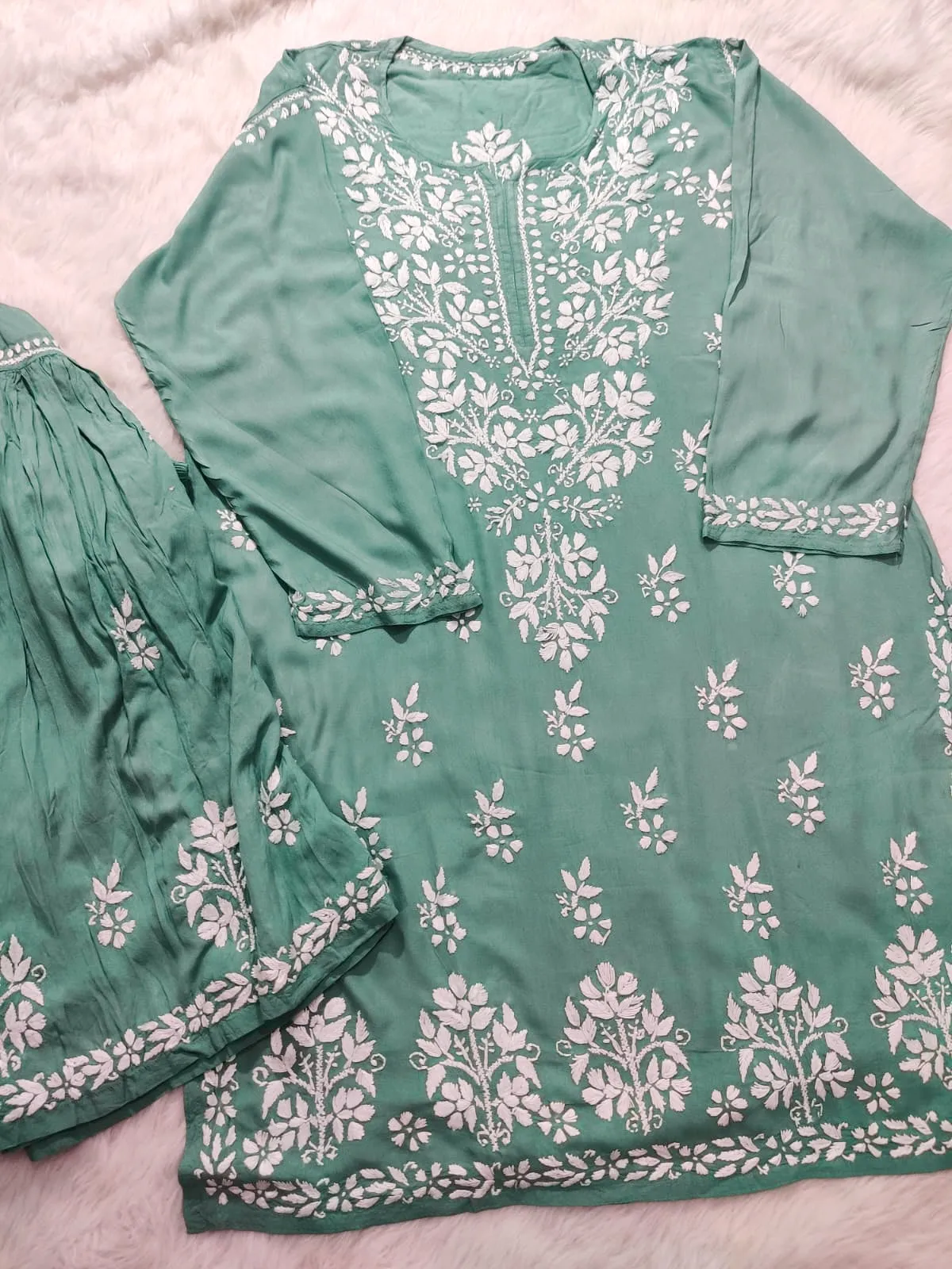 Ritu Modal Chikankari Gharara Set