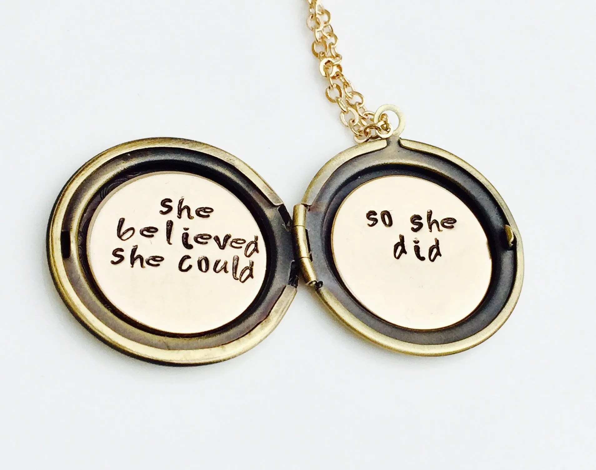 She Believed She Could So She Did Locket