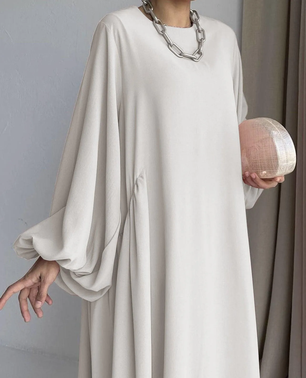 Simple Puff Balloon Sleeve Abaya (MA066)