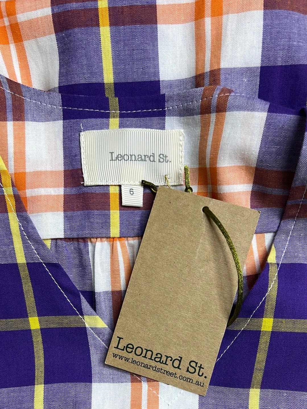 Size 6 - Leonard St Purple Check Aviary Dress