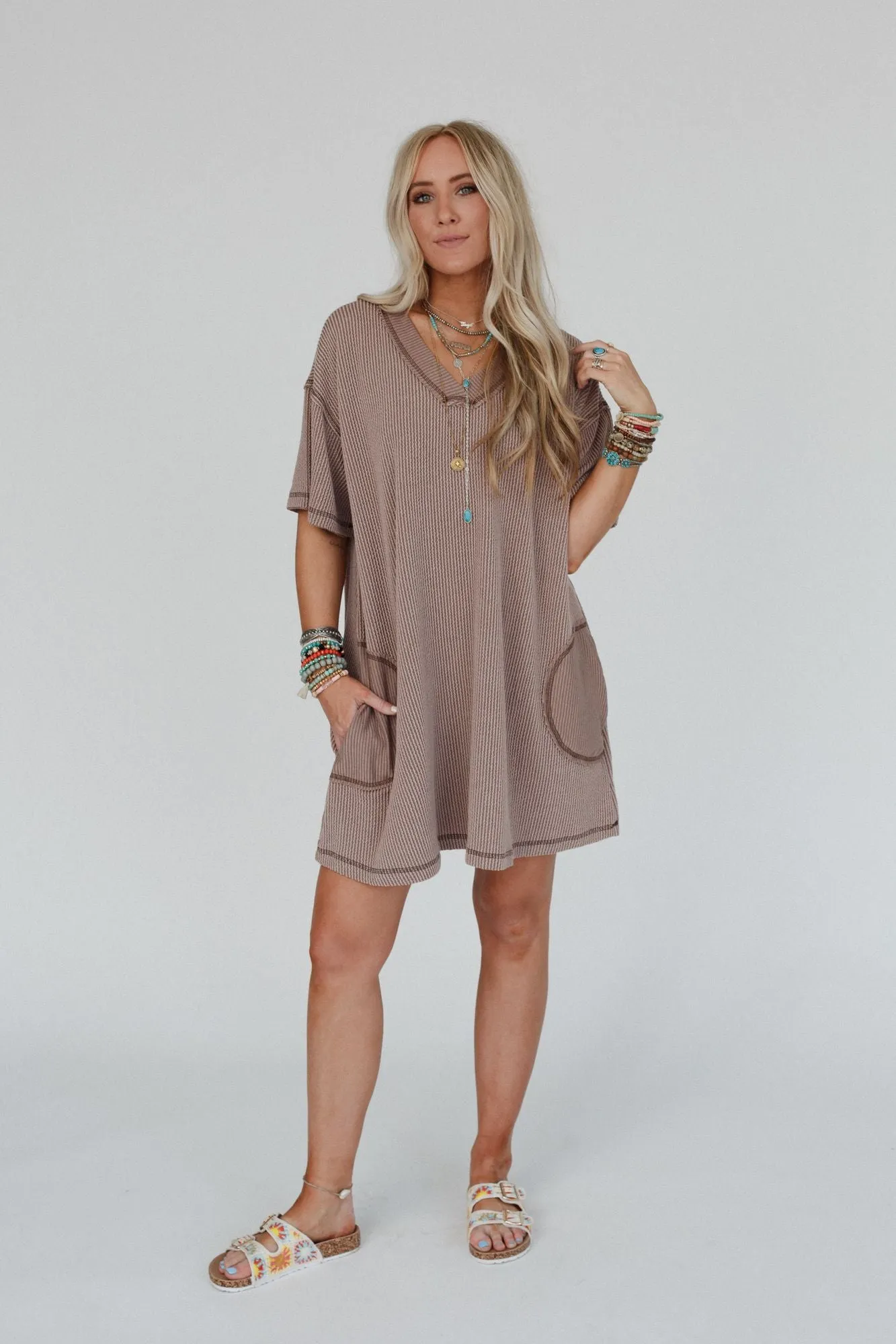 Soft Touch Tunic Dress - Acorn