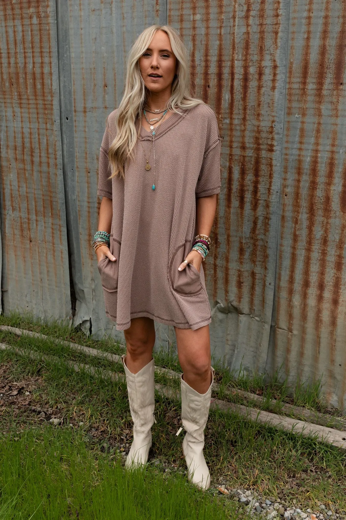 Soft Touch Tunic Dress - Acorn