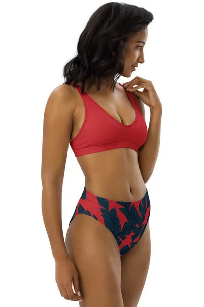 Solar Palms Recycled high-waisted bikini