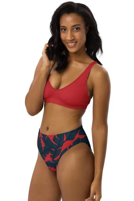 Solar Palms Recycled high-waisted bikini