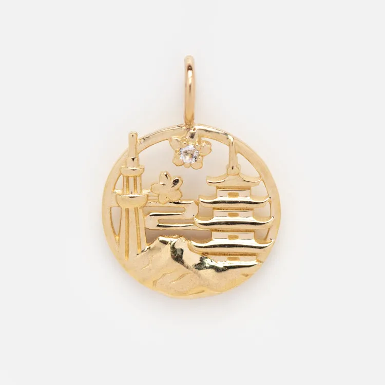 Solid Gold City Charm