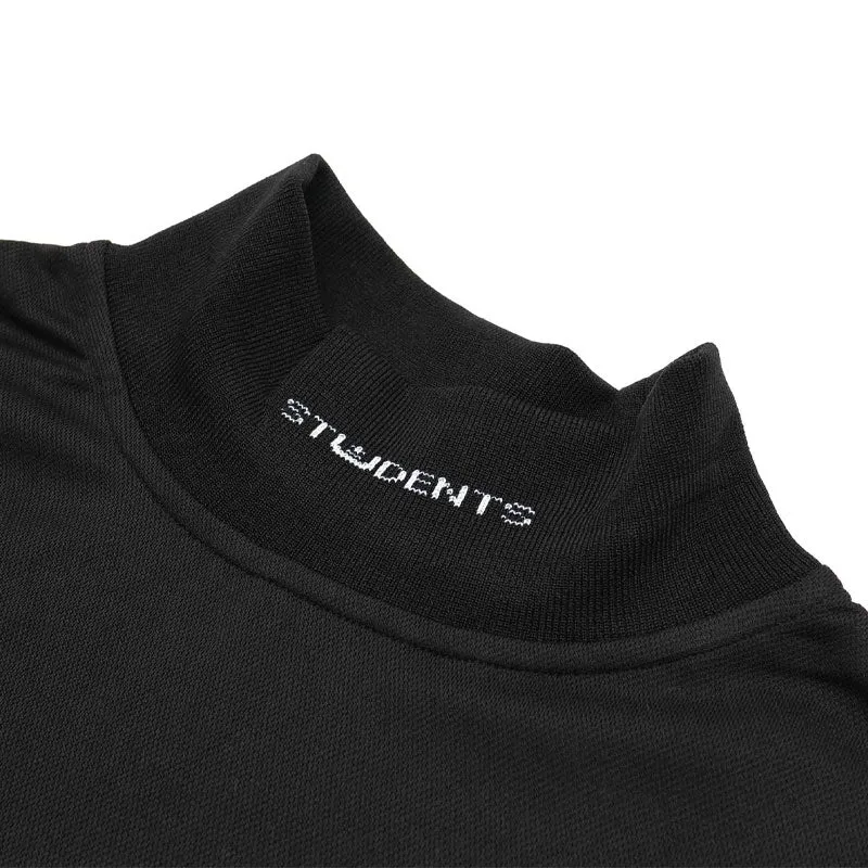 STUDENTS SIGNATURE MOCK NECK SHIRT BLACK 6475