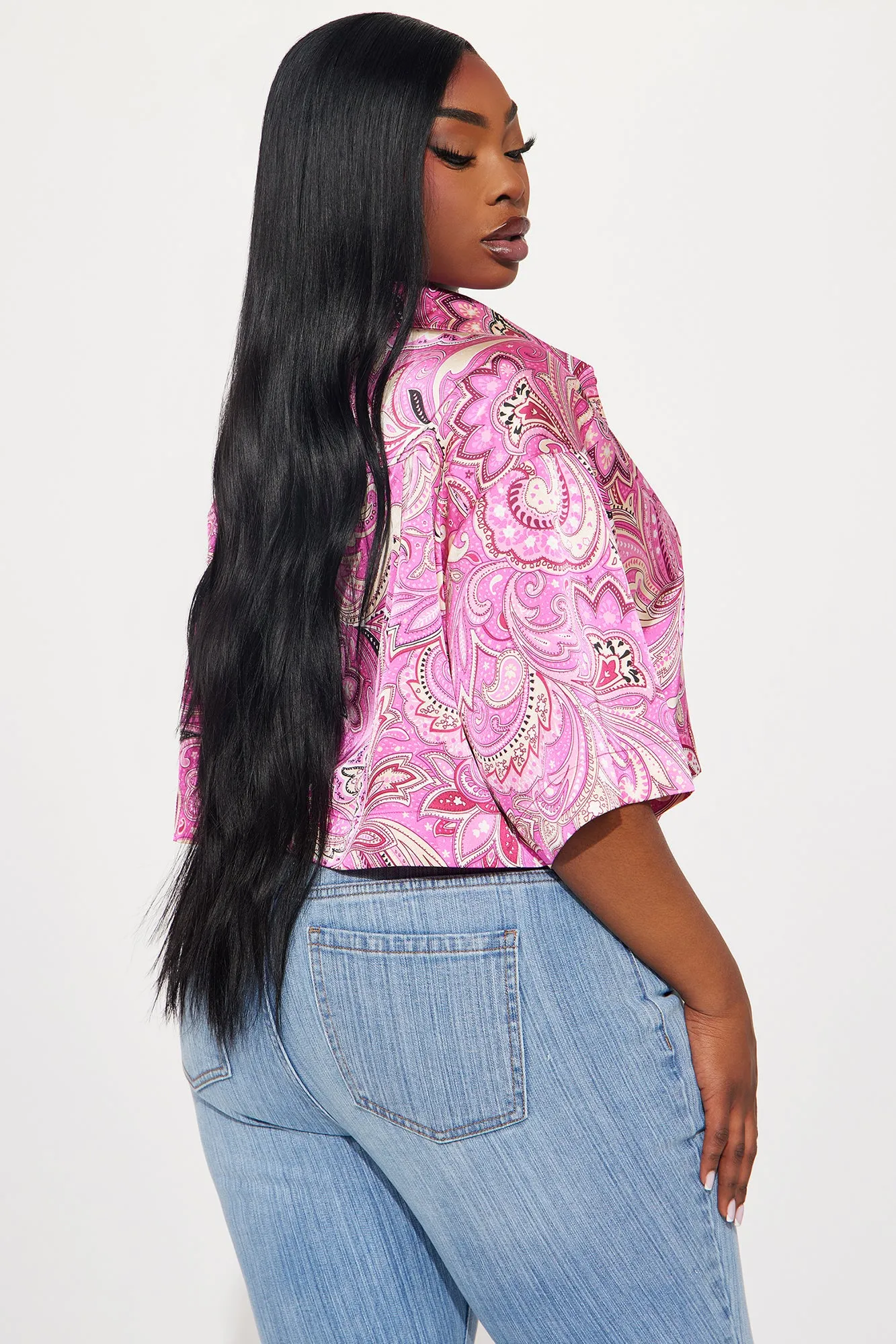 Summer Fun Satin Shirt - Pink/combo