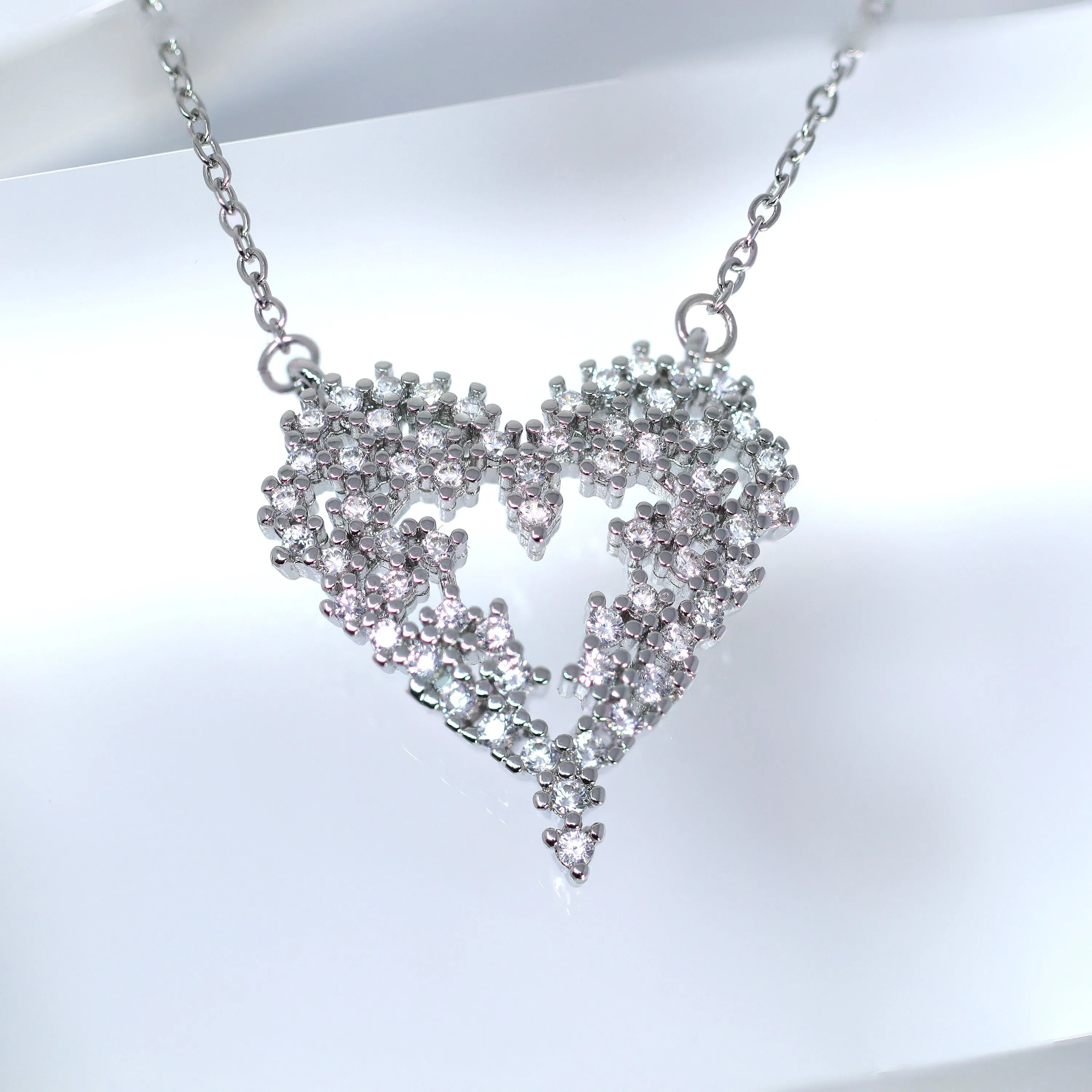 Swarovski Crystal Mesmerizing Shinny Heart shape Necklace , Valentine's Day Gift For Her, Galentine's Day,  Statement Necklace Cz