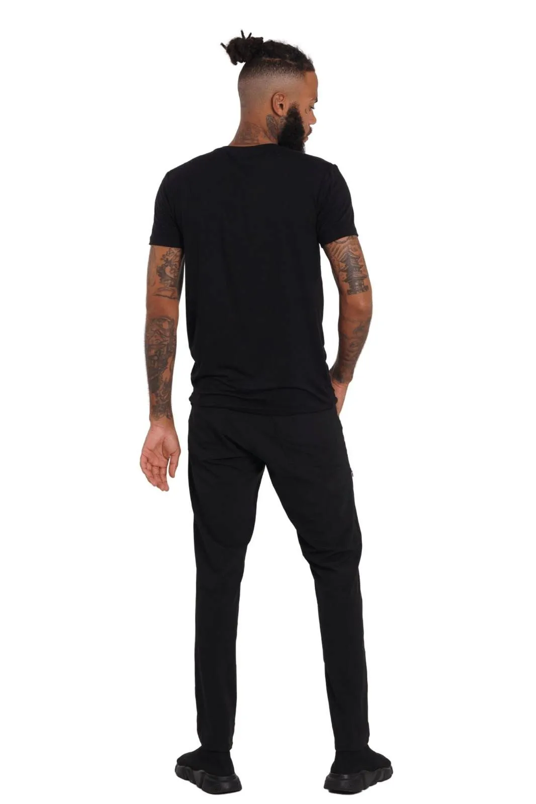 Taipei Mens Black Slim Fit Trousers