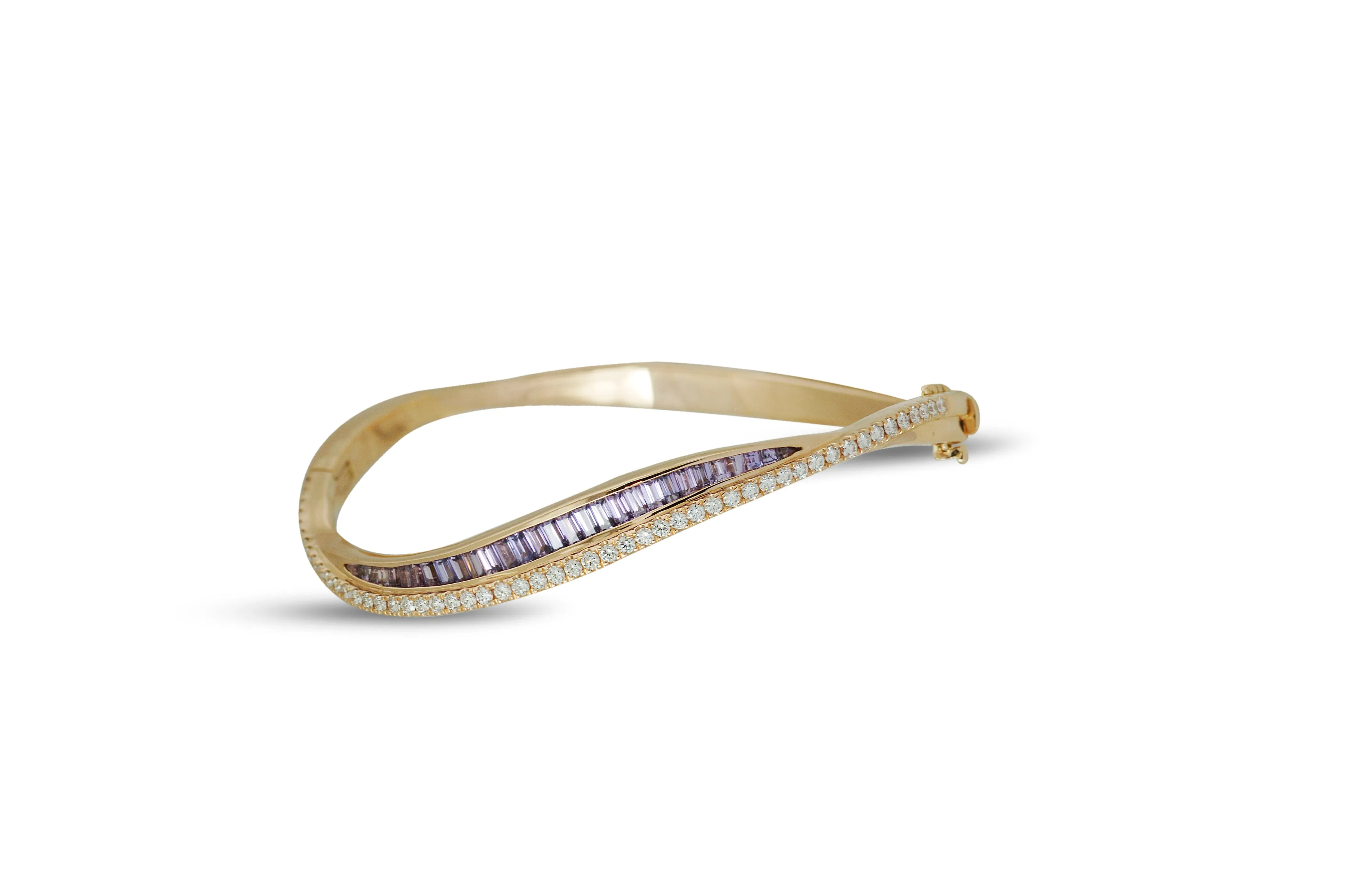 Talay Wave Twist 19 Purple Sapphire Bangle