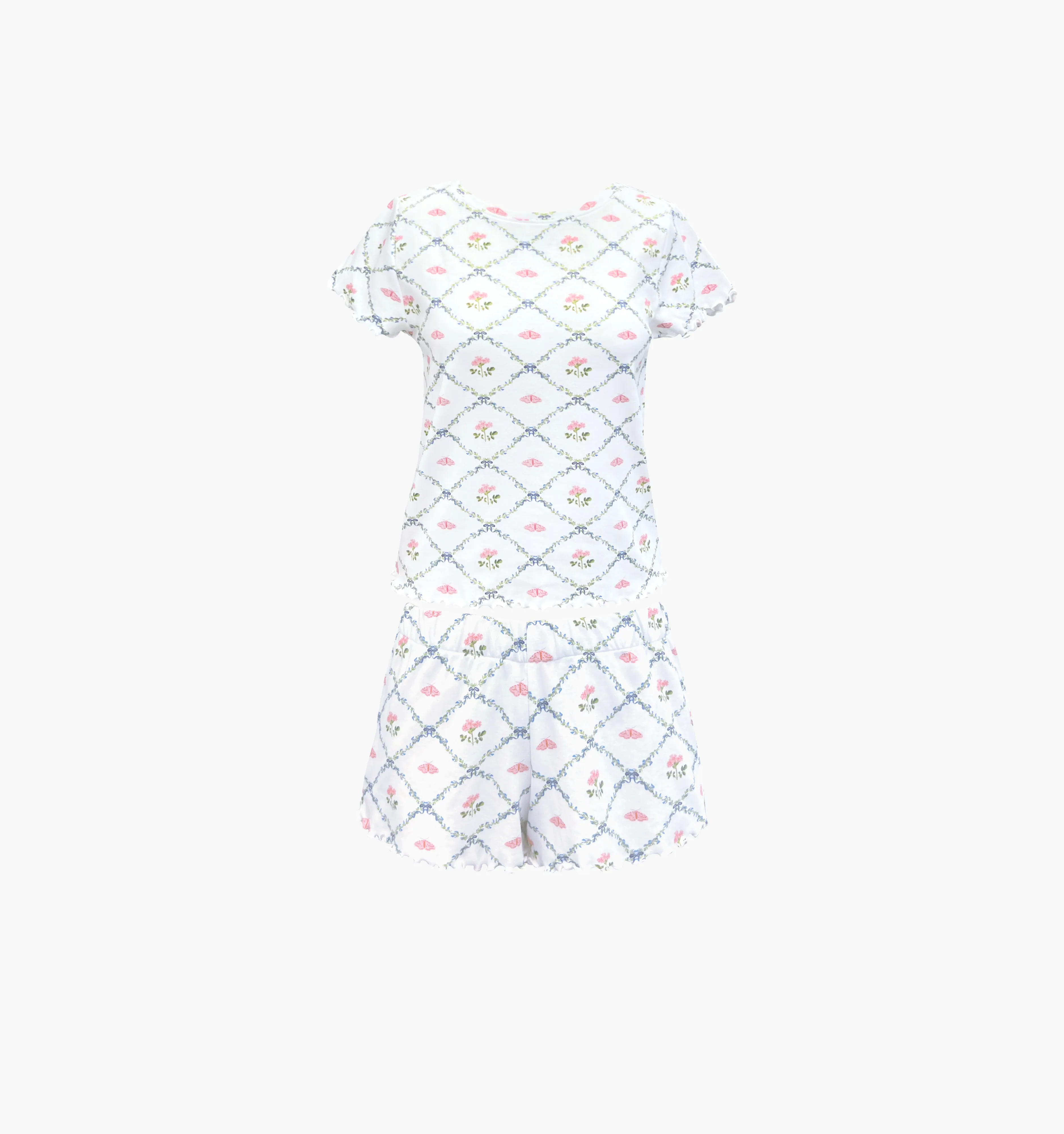 The Nina Pajama Set - Butterfly Trellis