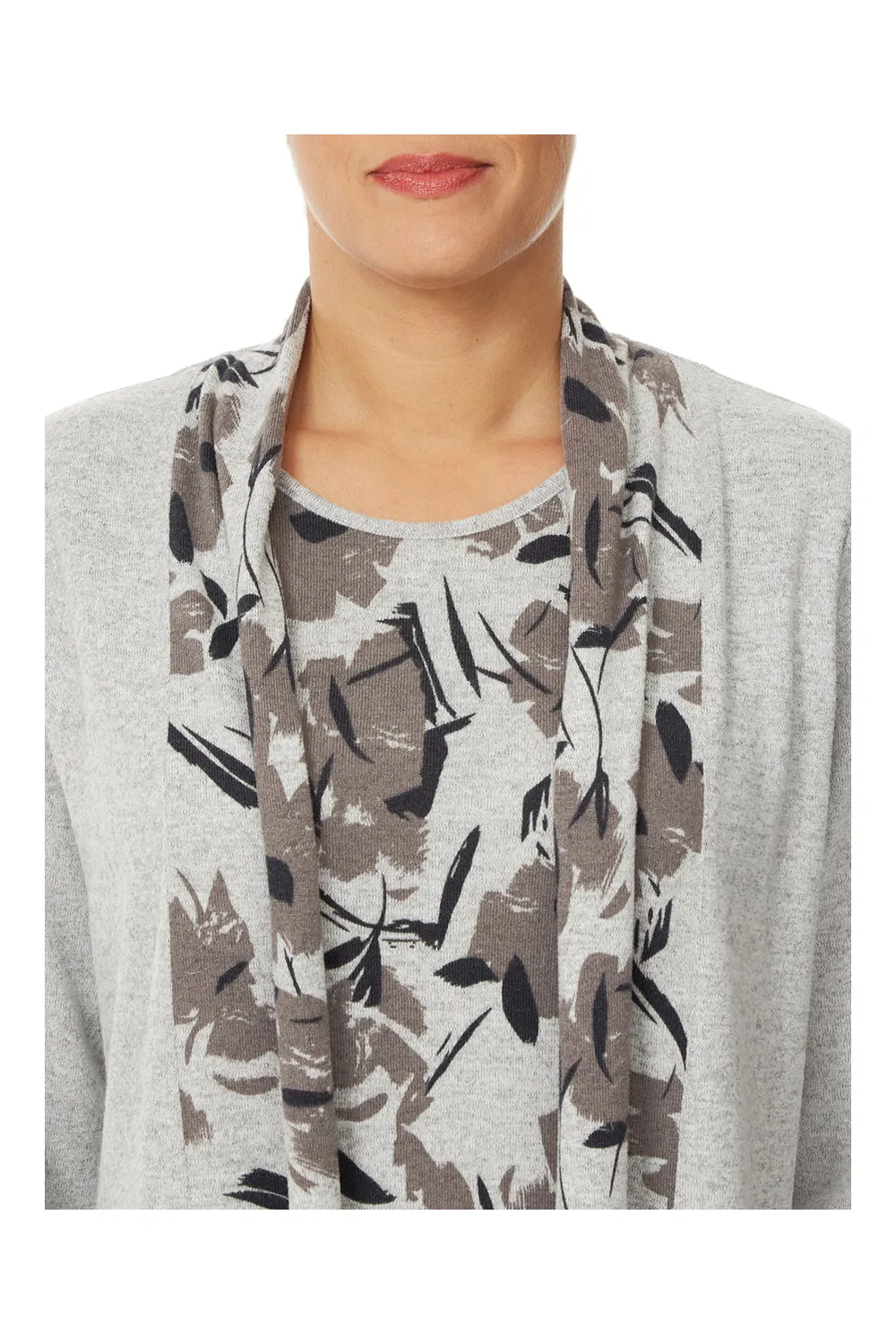 Tonal Floral Mock Cardi Tunic