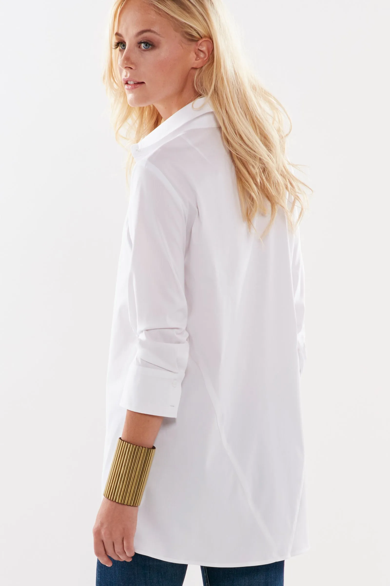 Trapeze Top 3/4 sleeve White