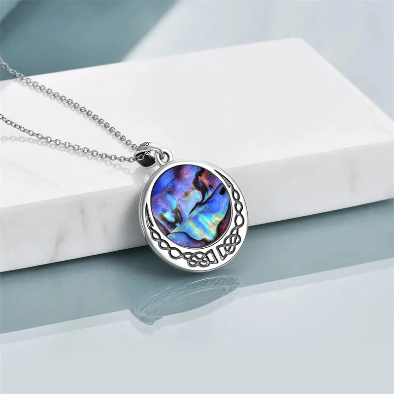 Tree of Life Necklace  Abalone Shell Celtic Knot Pendant Necklace