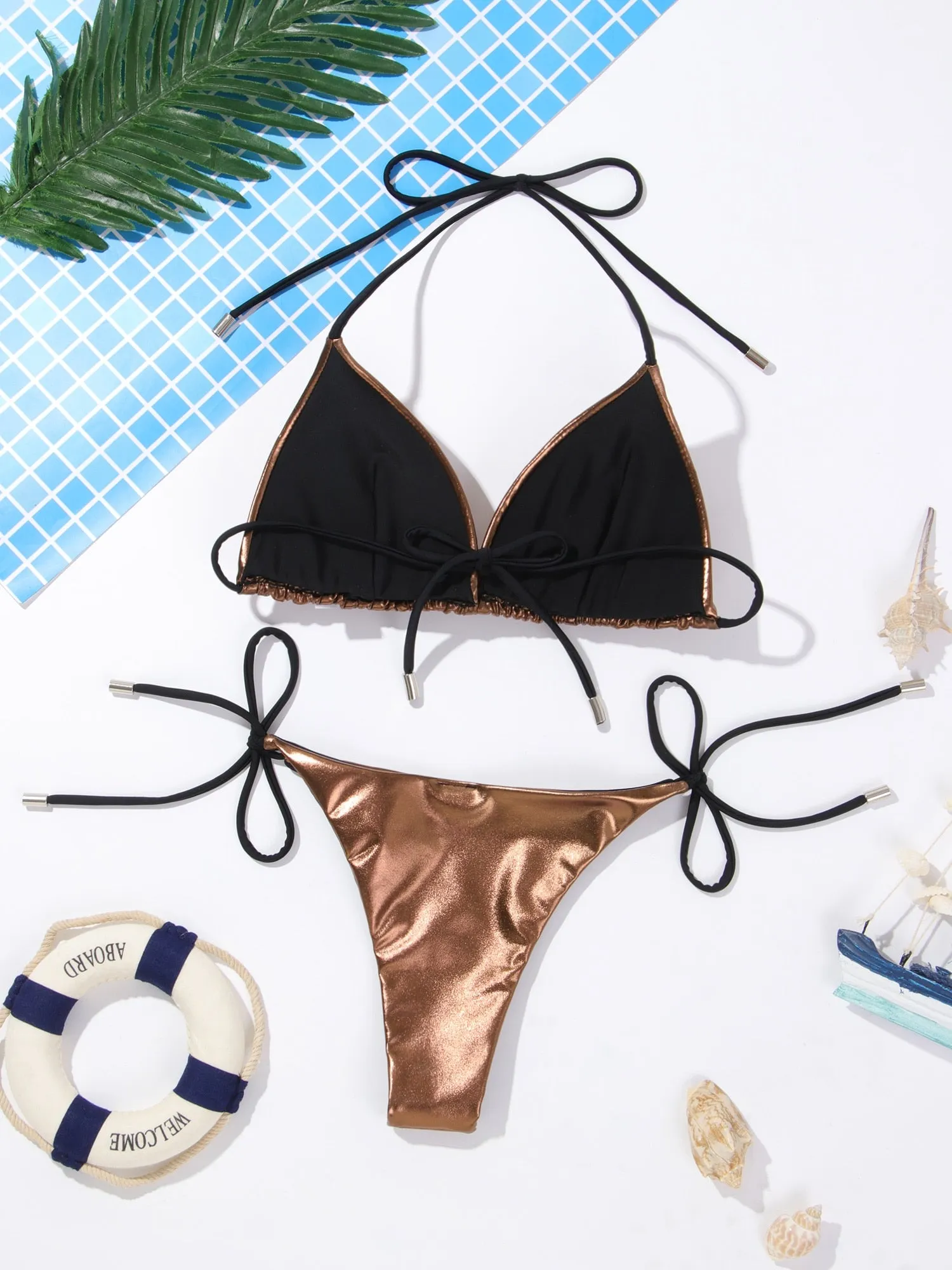 Triangel-Bikini von Metallic Magic für Damen