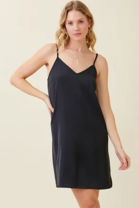 V Neck Slip in black