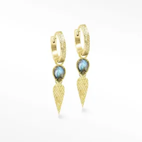 Vintage Lace Labradorite Gold Vermeil Convertible Earrings