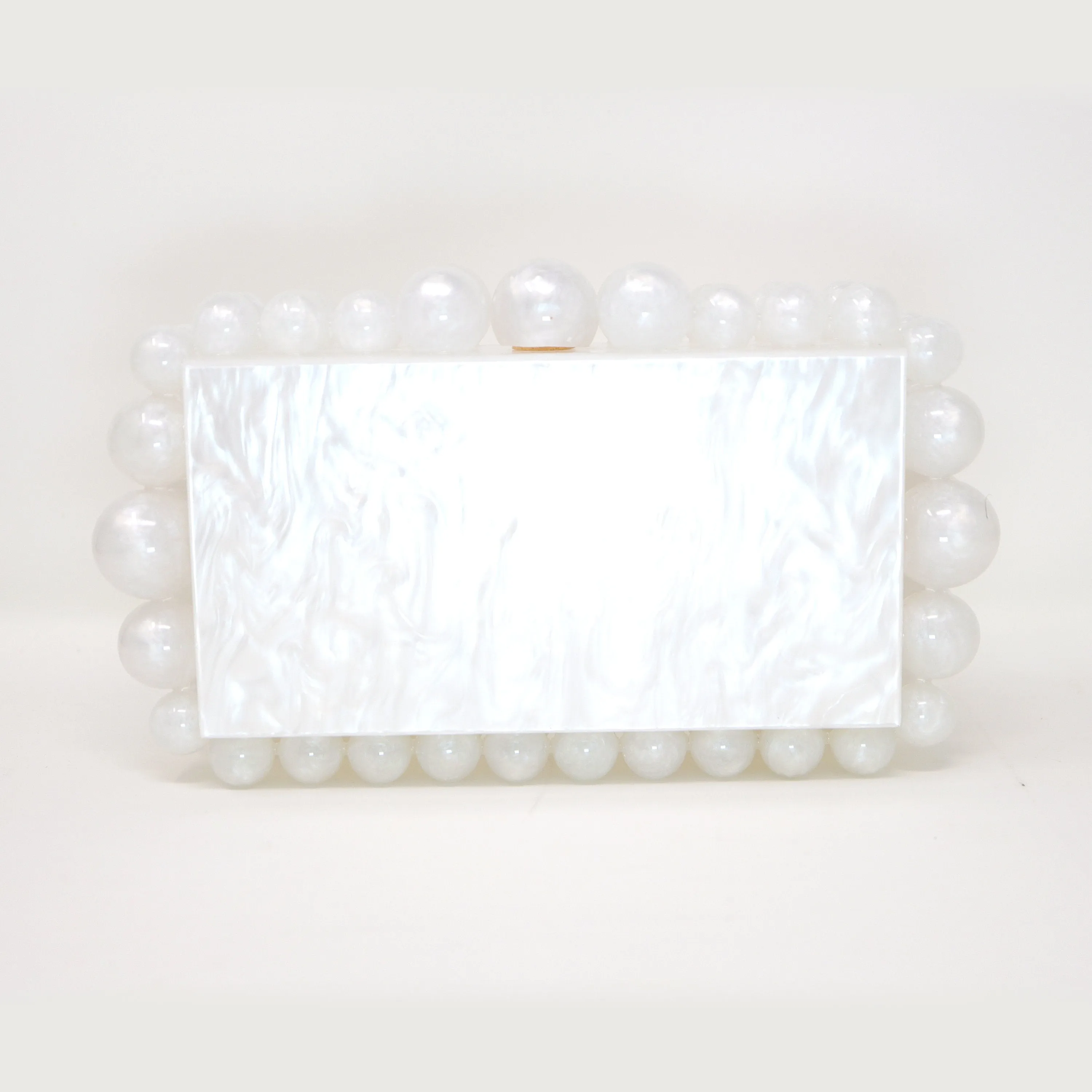 White Acrylic Bling Bubble Wedding Bag, Statement Bag, Evening Clutch, Wedding Clutch, Bridal Clutch, Bridal Cross body bag.