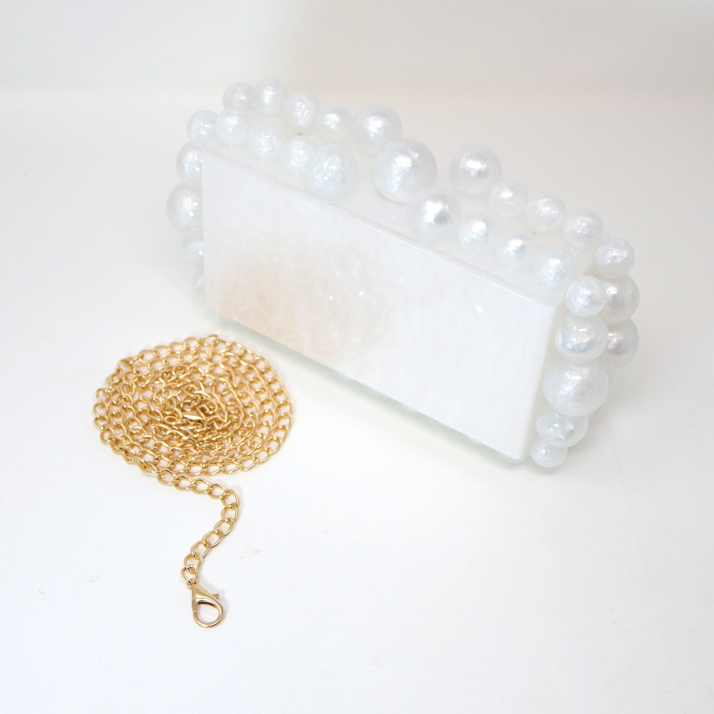 White Acrylic Bling Bubble Wedding Bag, Statement Bag, Evening Clutch, Wedding Clutch, Bridal Clutch, Bridal Cross body bag.