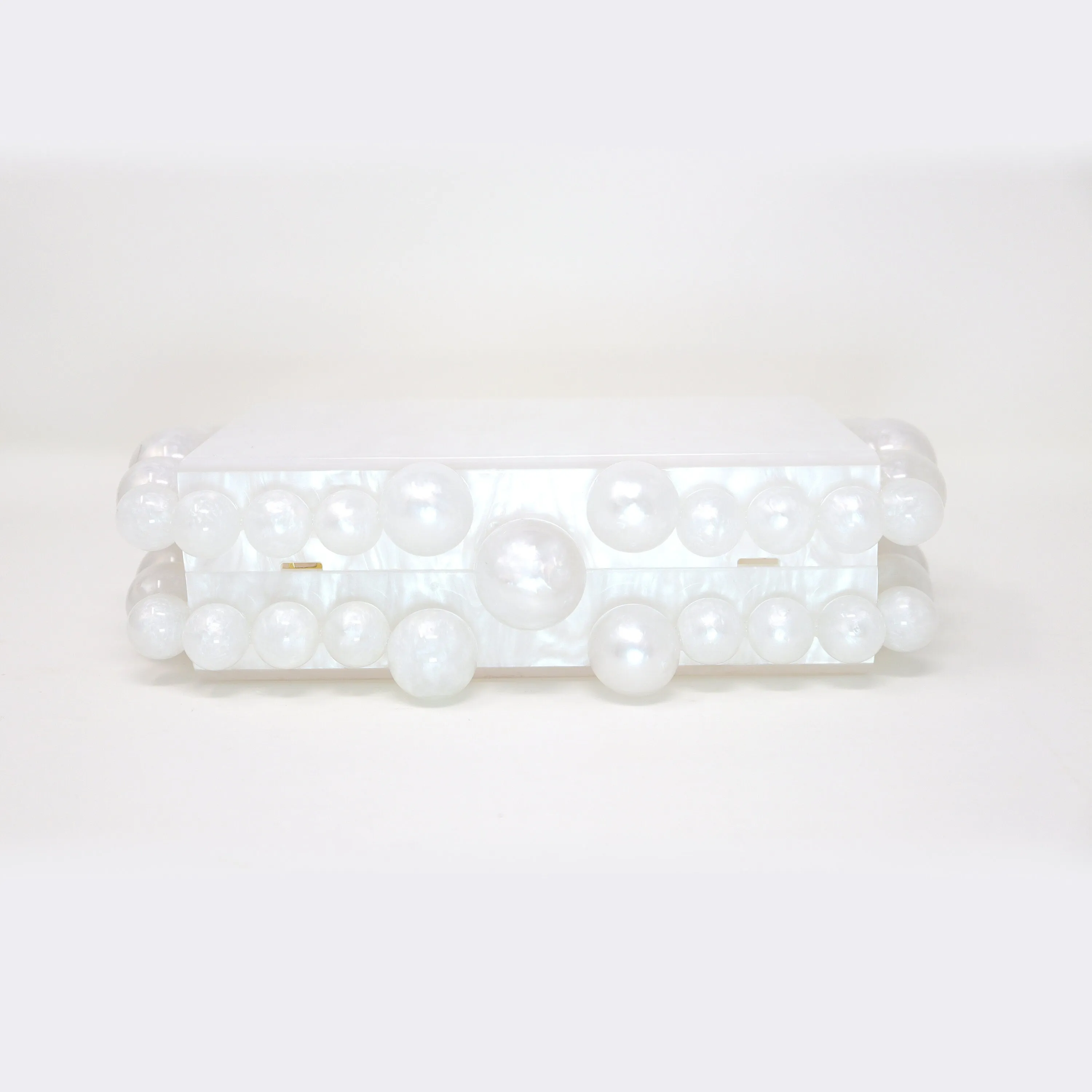 White Acrylic Bling Bubble Wedding Bag, Statement Bag, Evening Clutch, Wedding Clutch, Bridal Clutch, Bridal Cross body bag.