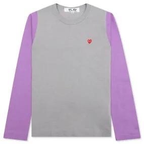 Women's Bi-Color T-Shirt - Grey/Purple